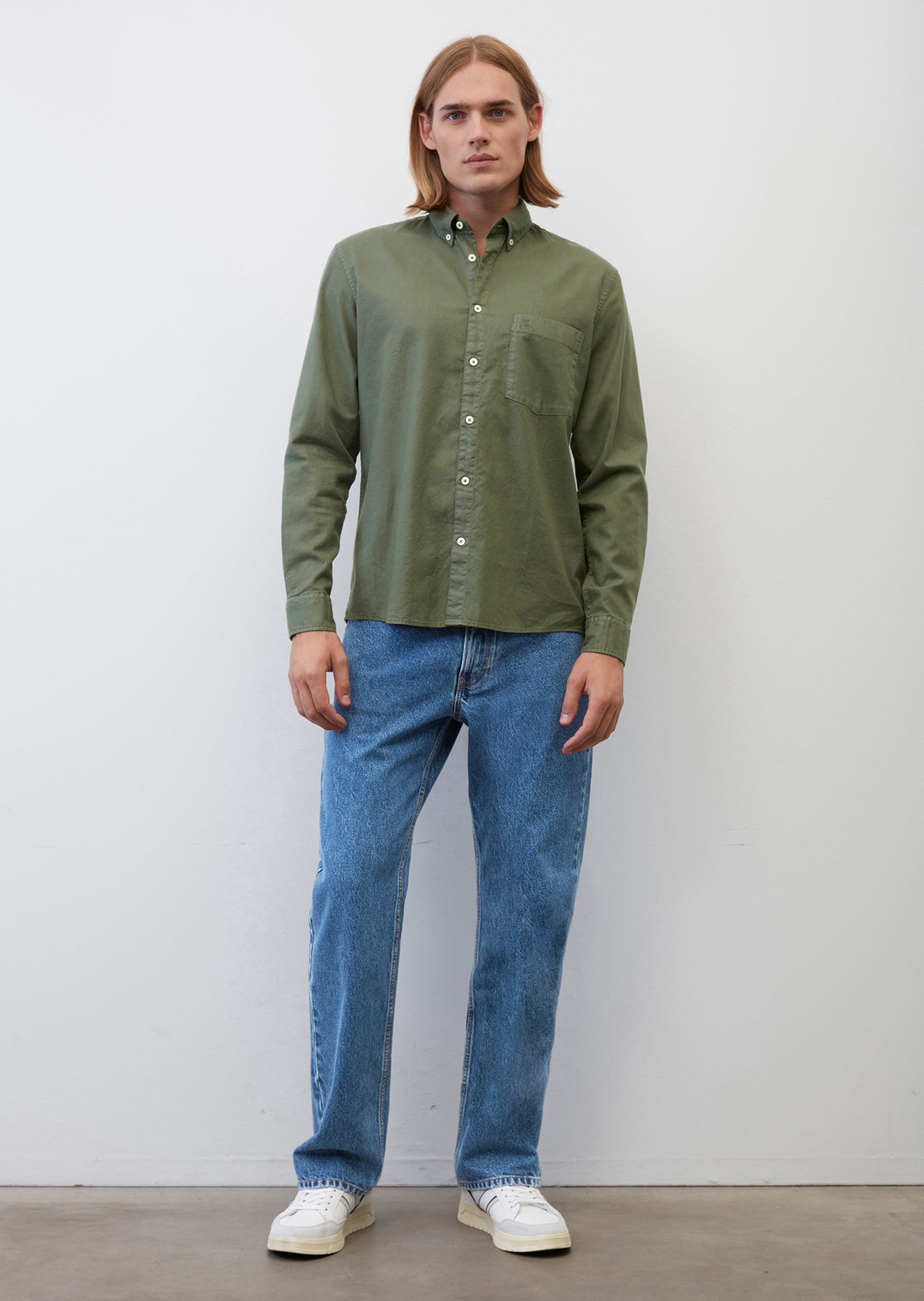 Рубашка с длинным рукавом из высококачественного органического хлопка для мужчин Marc o'Polo