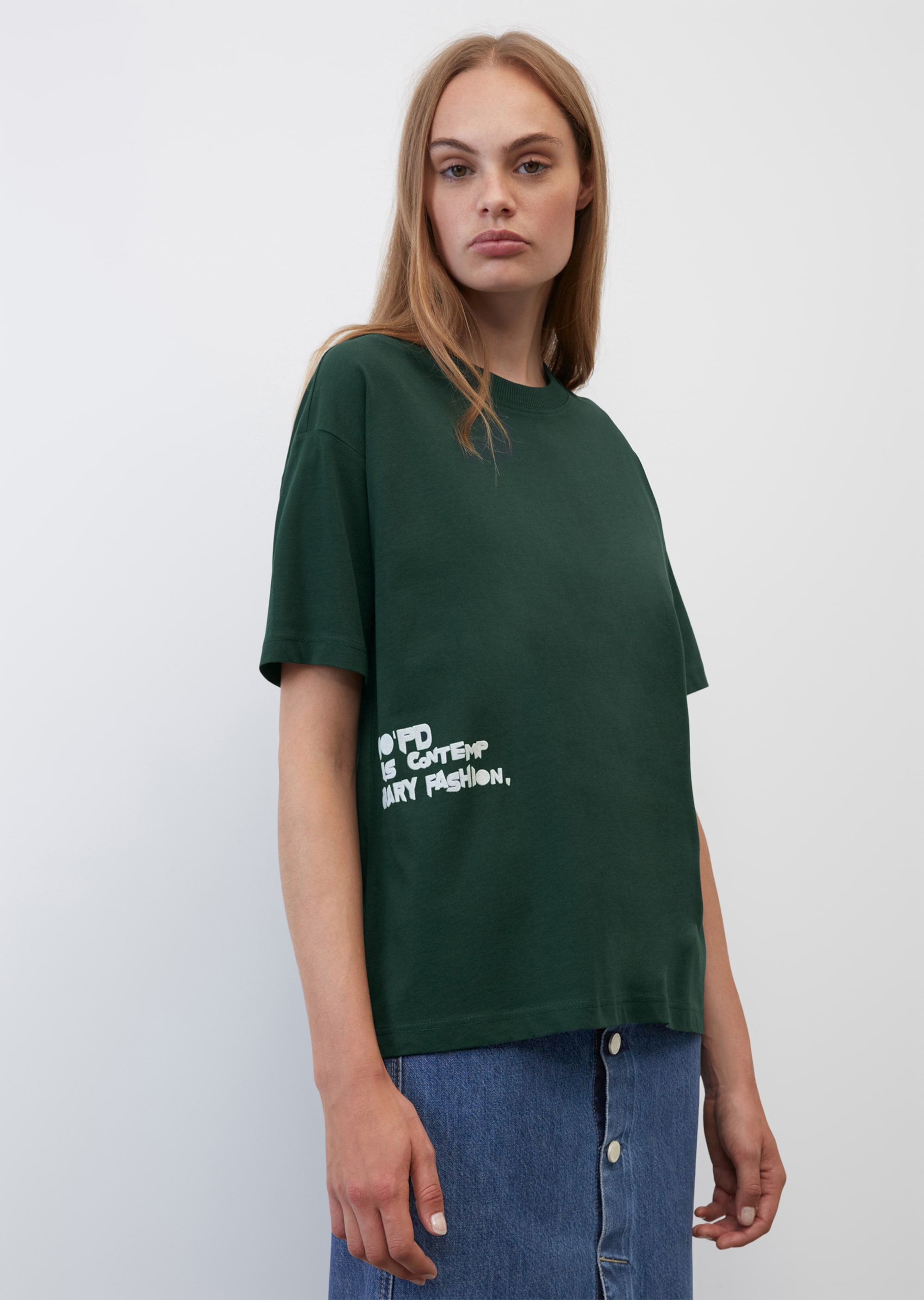Свободная футболка с круглым вырезом из органического хлопкового однослойного джерси  для женщин Marc o'Polo
