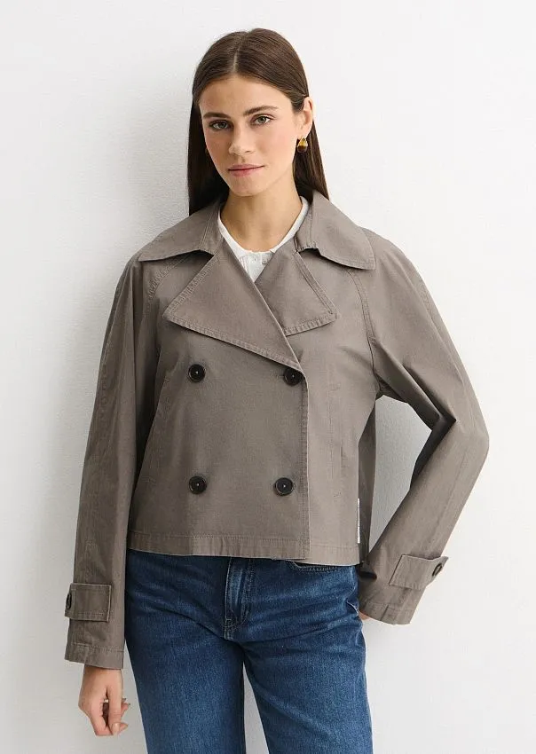 Тренч укороченный из хлопкового твила