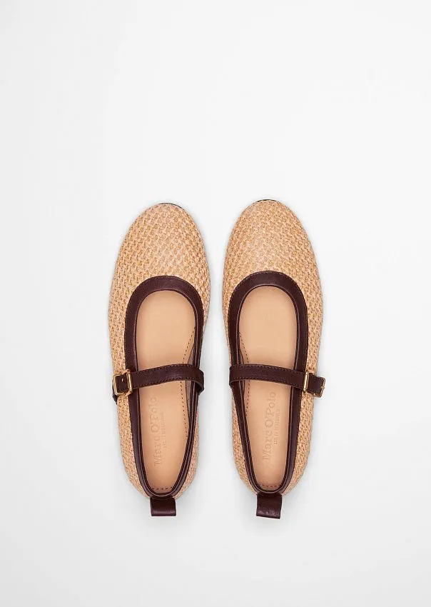 Балетки Gina из рафии и натуральной кожи Marc o'Polo - фото 4