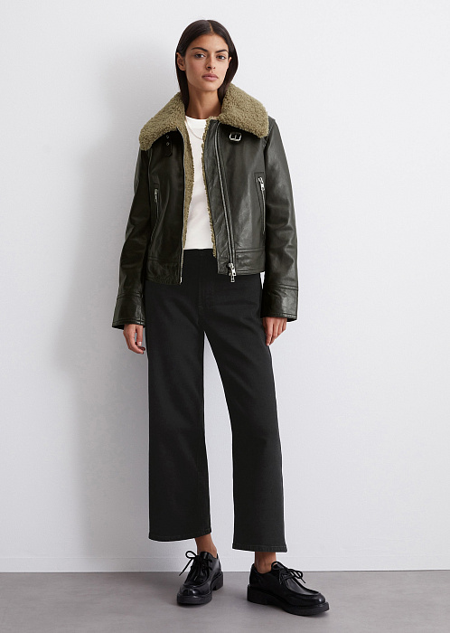 Куртка-авиатор из натуральной кожи