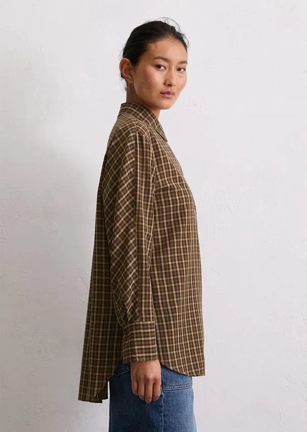 Рубашка в клетку из органического хлопка с лиоцеллом Marc o'Polo - фото 5