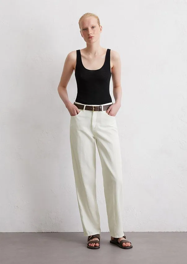 Широкие джинсы из органического хлопка и льна Marc o'Polo - фото 1