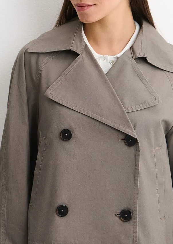 Тренч укороченный из хлопкового твила