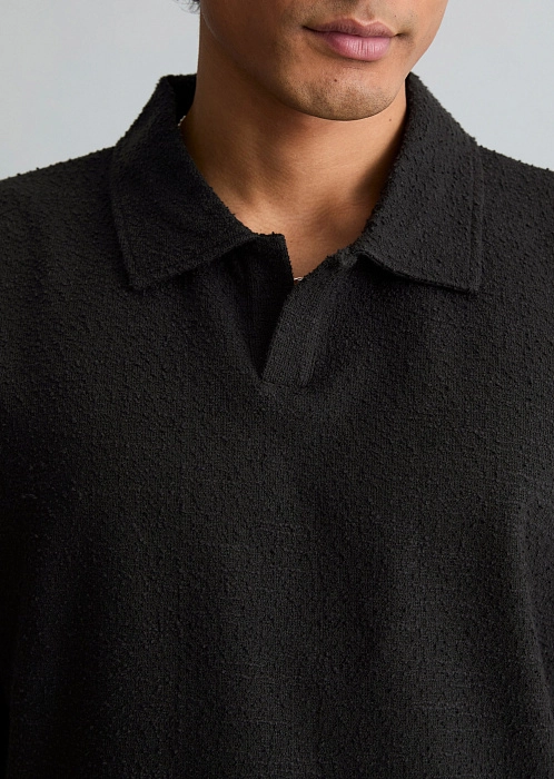 Поло из буклированного трикотажа