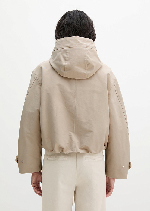 Куртка с капюшоном из хлопкового канваса
