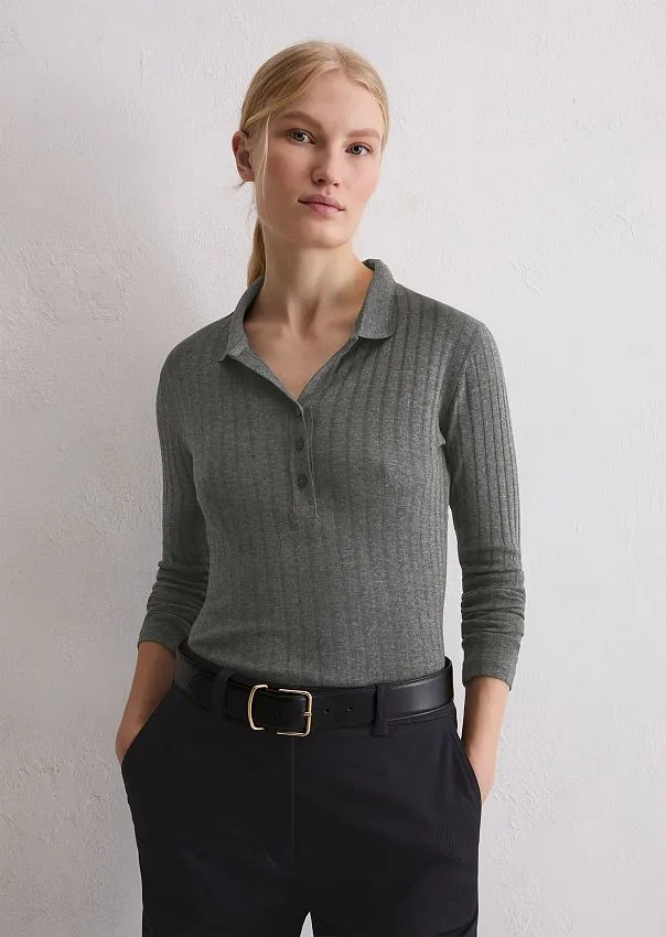 Поло с длинным рукавом из хлопка и модала
 Marc o'Polo - фото 1