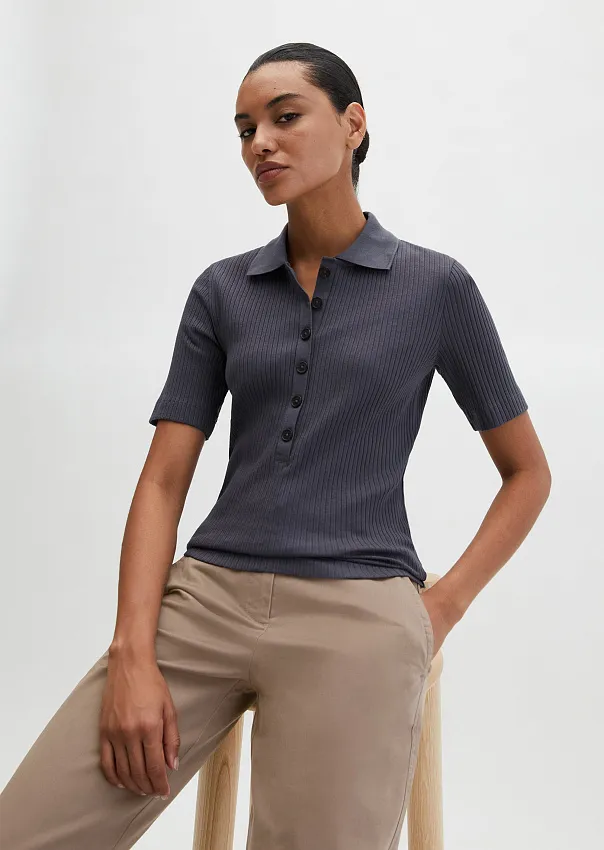 Поло из смеси хлопка и модала