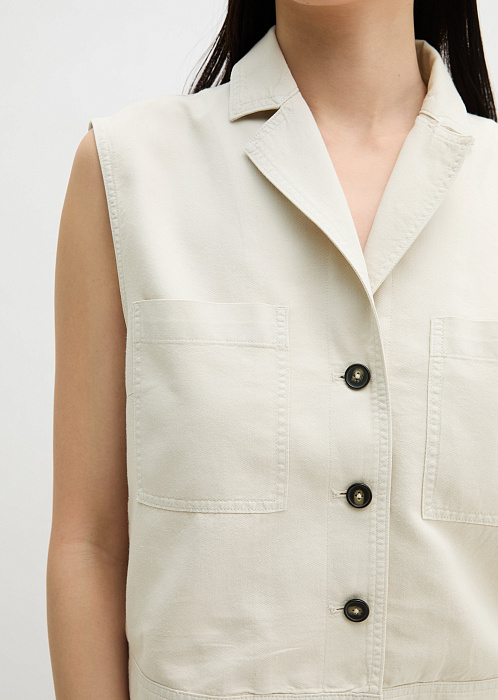 Жилет из хлопка, лиоцелла и льна