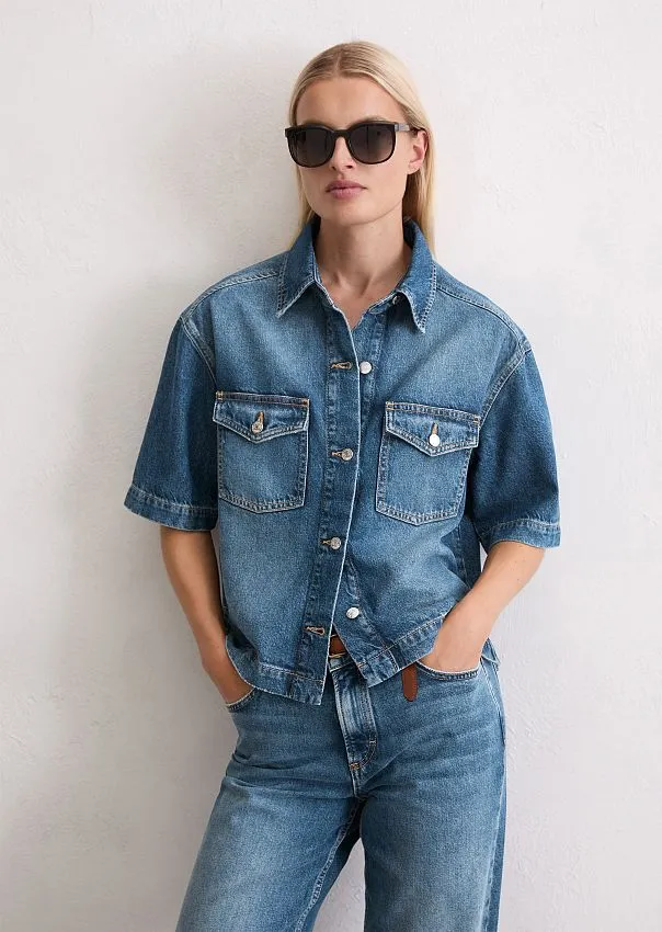 Рубашка джинсовая из лиоцелла и органического хлопка Marc o'Polo - фото 1