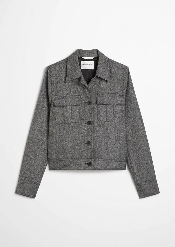 Твидовая верхняя рубашка из смесовой шерсти Marc o'Polo - фото 6