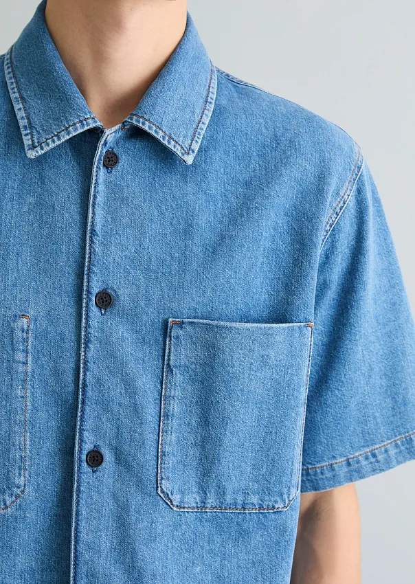 Рубашка джинсовая из волокон листьев ананаса