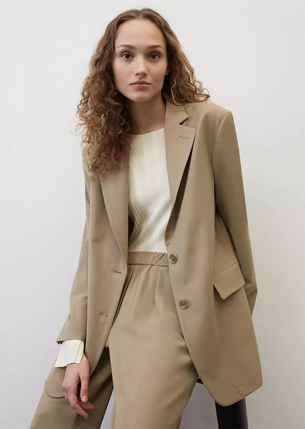 Оверсайз пиджак из эластичной смесовой шерсти