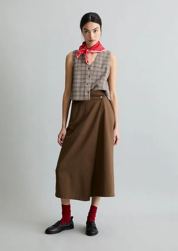 Юбка-миди из смесового хлопка
