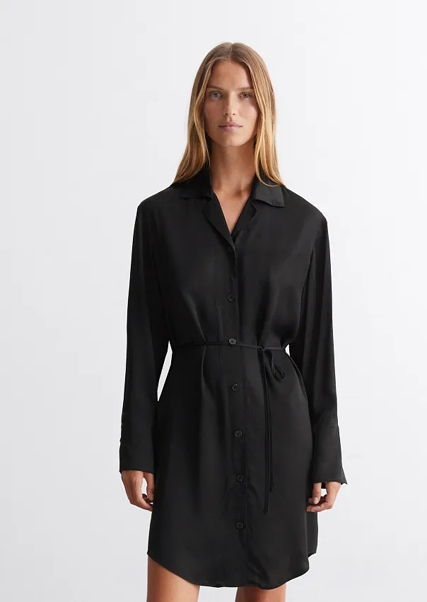 Платье-рубашка из вискозы