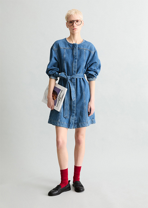 Платье джинсовое из волокон листьев ананаса