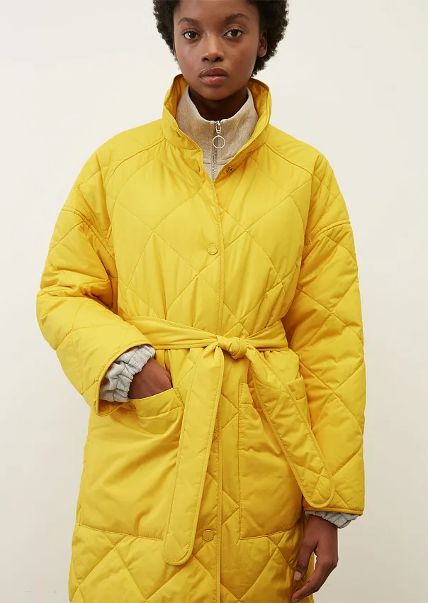 Лёгкое стёганое пальто из переработанных материалов с поясом Marc o'Polo - фото 4