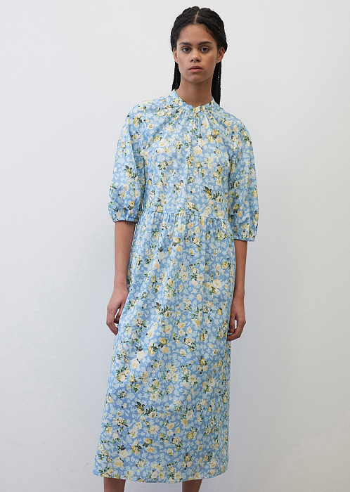 Платье с принтом из смеси органического хлопка и лиоцелла