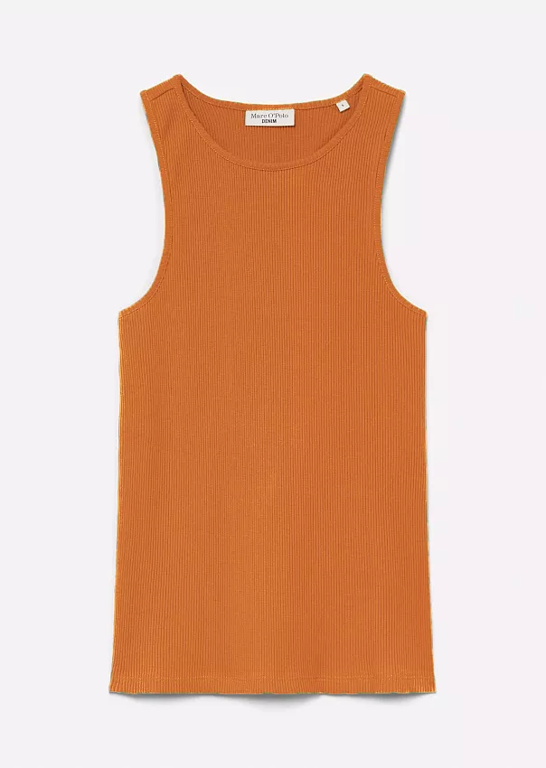 Майка облегающего кроя из джерси в рубчик