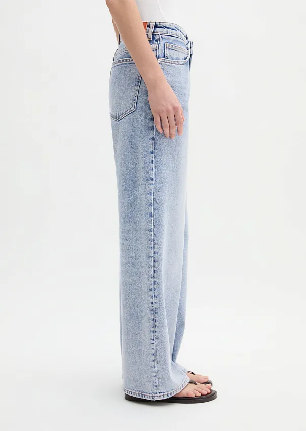 Джинсы широкие из смесового хлопка