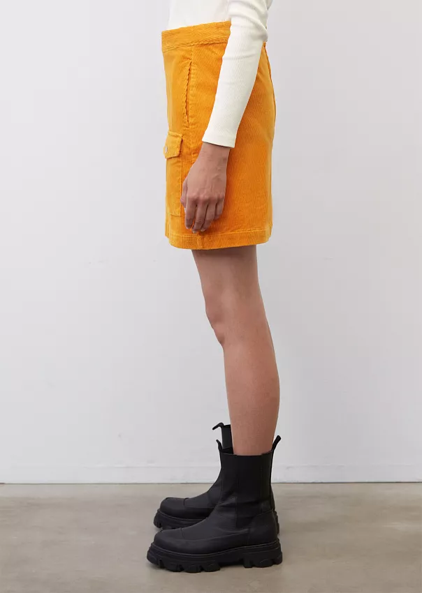 Вельветовая юбка из смесового органического хлопка с накладным карманом Marc o'Polo - фото 5