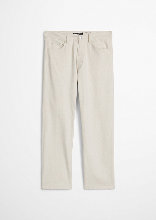 Джинсы прямые из хлопка и льна
