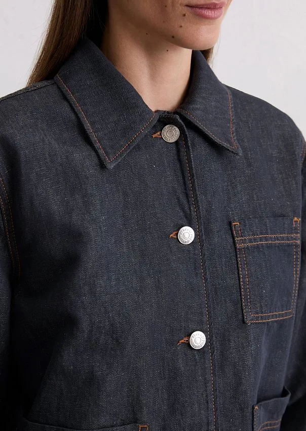 Джинсовая куртка из органического хлопка и льна Marc o'Polo - фото 4