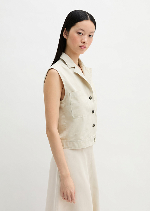 Жилет из хлопка, лиоцелла и льна