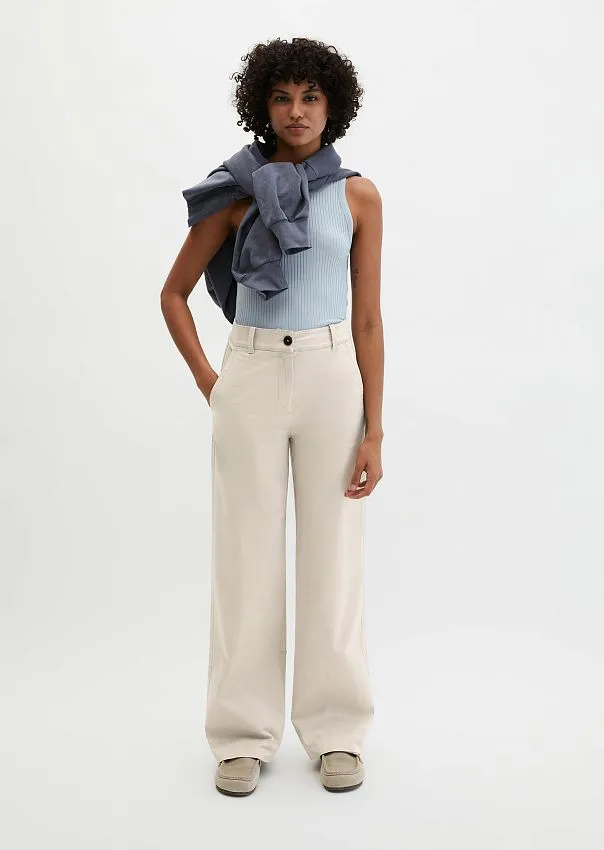 Брюки прямые из хлопкового твила
