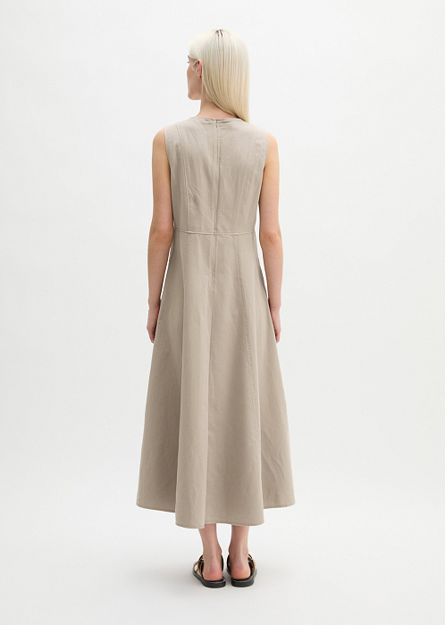 Платье из хлопка, лиоцелла и льна