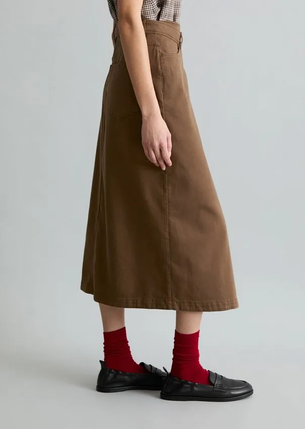 Юбка-миди из смесового хлопка
