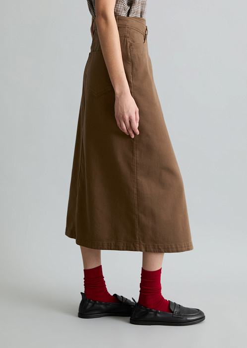 Юбка-миди из смесового хлопка
