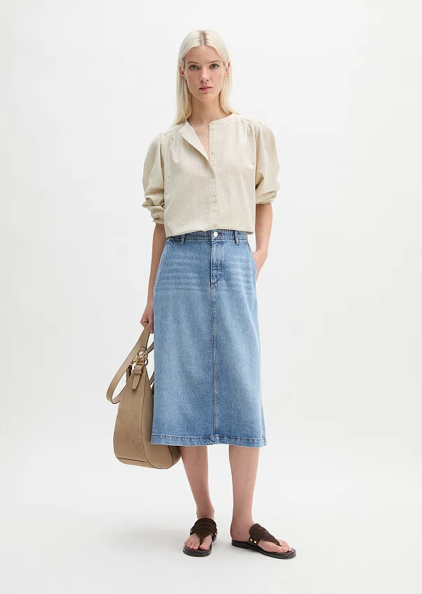 Юбка-миди из лиоцелла, льна и хлопка