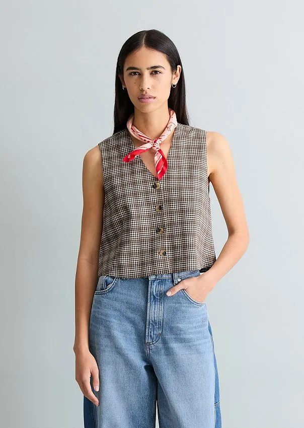 Жилет из смеси органического хлопка и льна