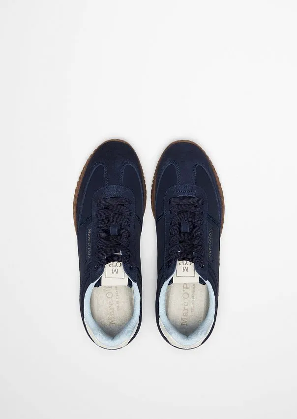 Кроссовки из натуральной замши и нейлона