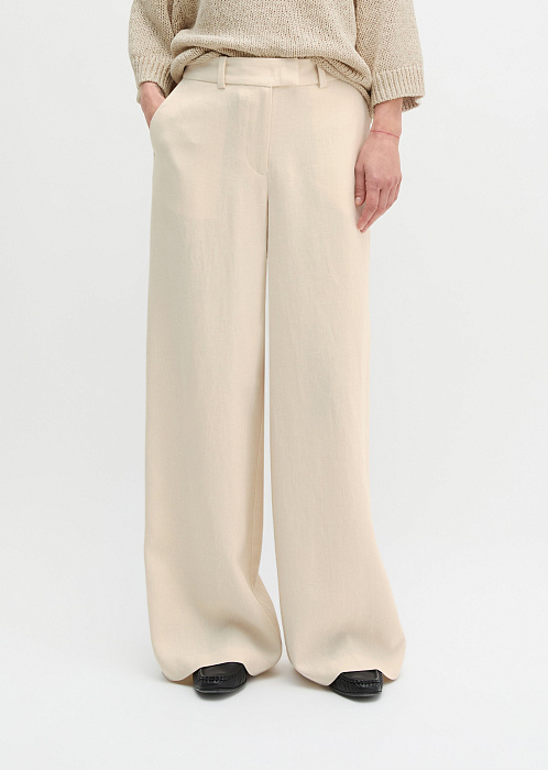 Брюки изо льна и вискозы