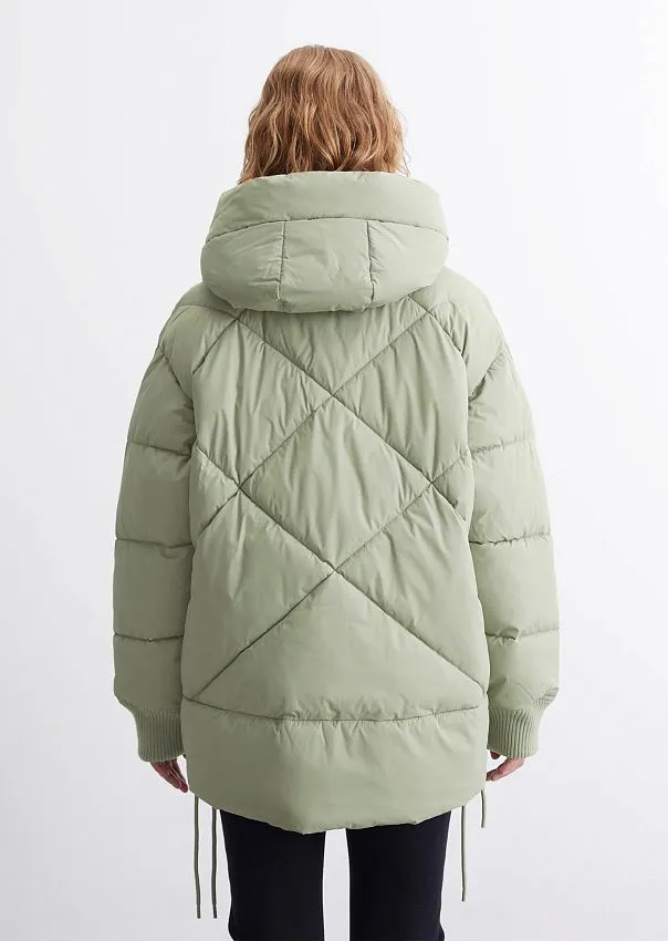 Стеганая куртка с капюшоном