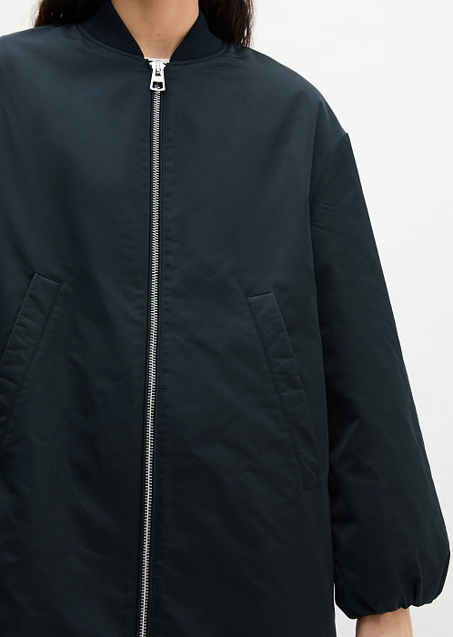 Пальто из глянцевого твила
