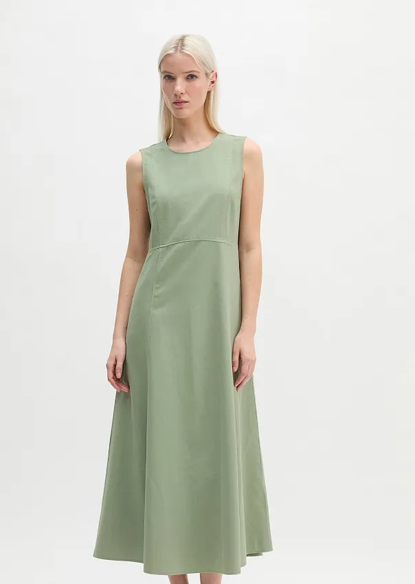 Платье из хлопка, лиоцелла и льна