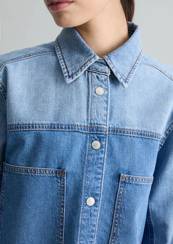 Рубашка джинсовая из волокон листьев ананаса
