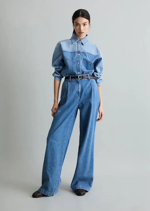 Рубашка джинсовая из волокон листьев ананаса
