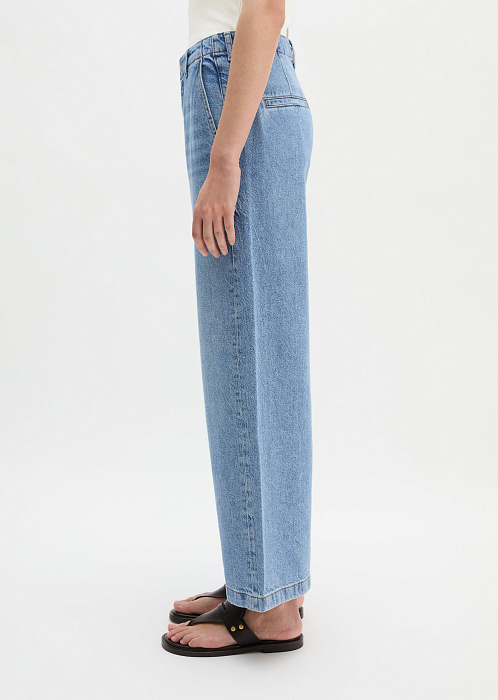 Джинсы широкие из лиоцелла, льна и хлопка
