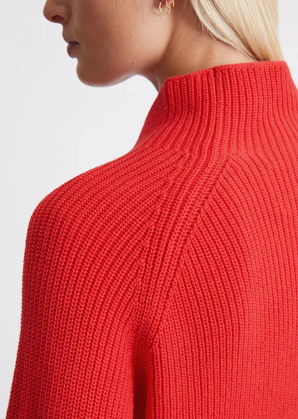 Джемпер из органического хлопка с высоким воротом