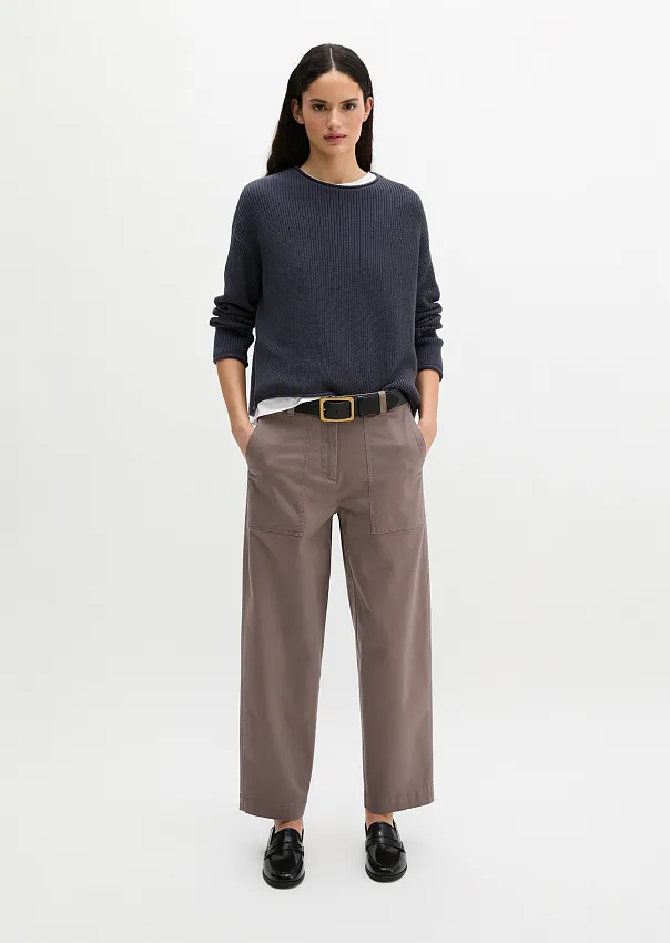 Брюки из матового твила