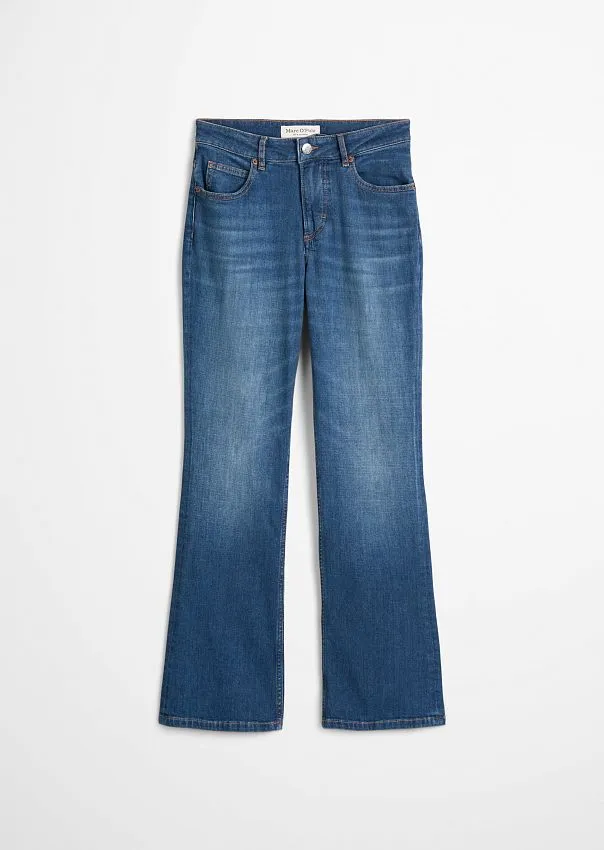 Джинсы расклешенные из мягкого денима