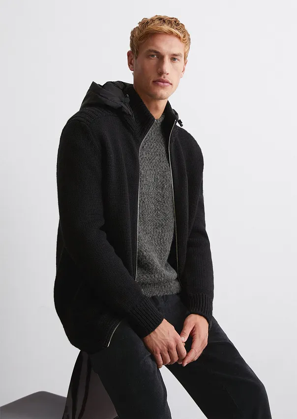 Кардиган из шерсти и органического хлопка