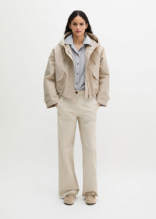 Куртка с капюшоном из хлопкового канваса
