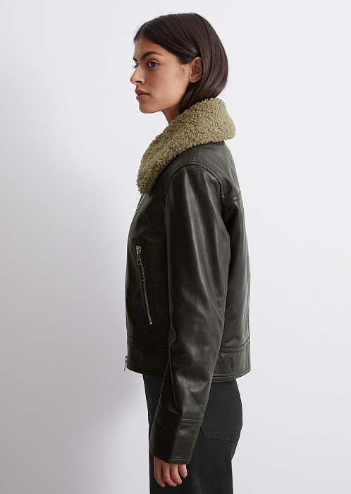 Куртка-авиатор из натуральной кожи