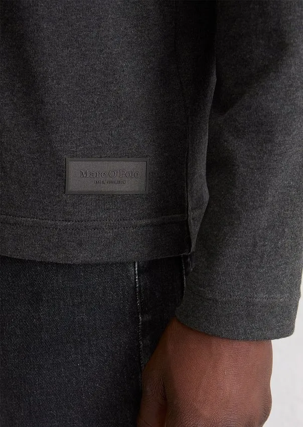 Поло трикотажное с длинным рукавом на молнии Marc o'Polo - фото 4