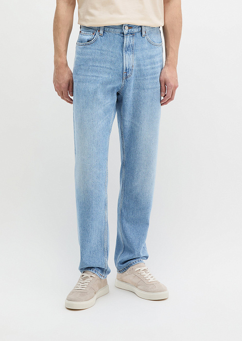 Джинсы прямые из лиоцелла, льна и хлопка
